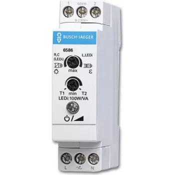 Busch-Jaeger 6586. Typ: Dimmer. Bauform: Montierbar, Produktfarbe: Weiß, Internationale Schutzart (IP-Code): IP20. AC Eingangsspannung: 230 V, AC Eing