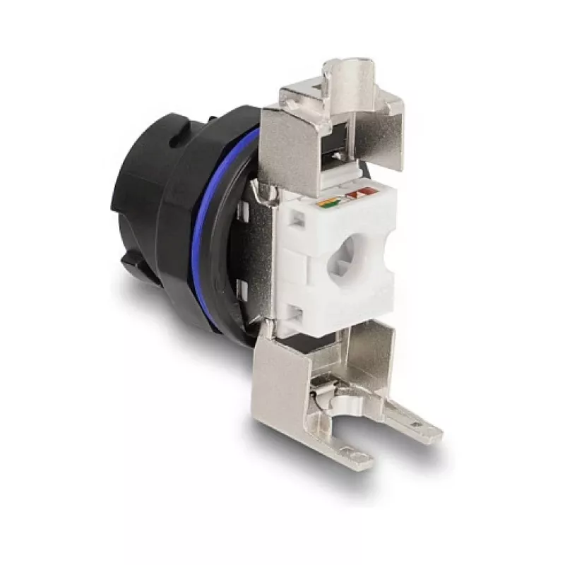 Delock 67047 RJ45 Cat.6A komutacinė panelinė jungtis su LSA gnybtais, juoda