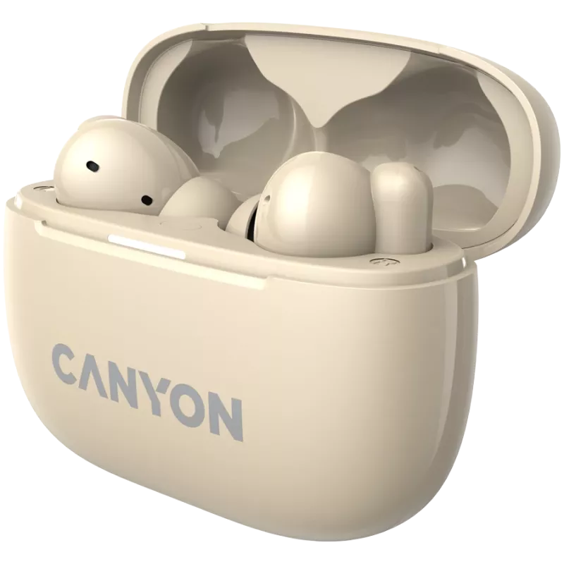 Canyon CNS-TWS10BG belaidės ausinės TWS į ausis, ANC, Bluetooth 5.3, USB-C, smėlio spalvos