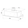 Įmontuojamas gartraukis MAAN Ares M 60, 596×289 mm, metalinis (aliuminio) riebalų filtras, 570 m³/h, 54–65 dB