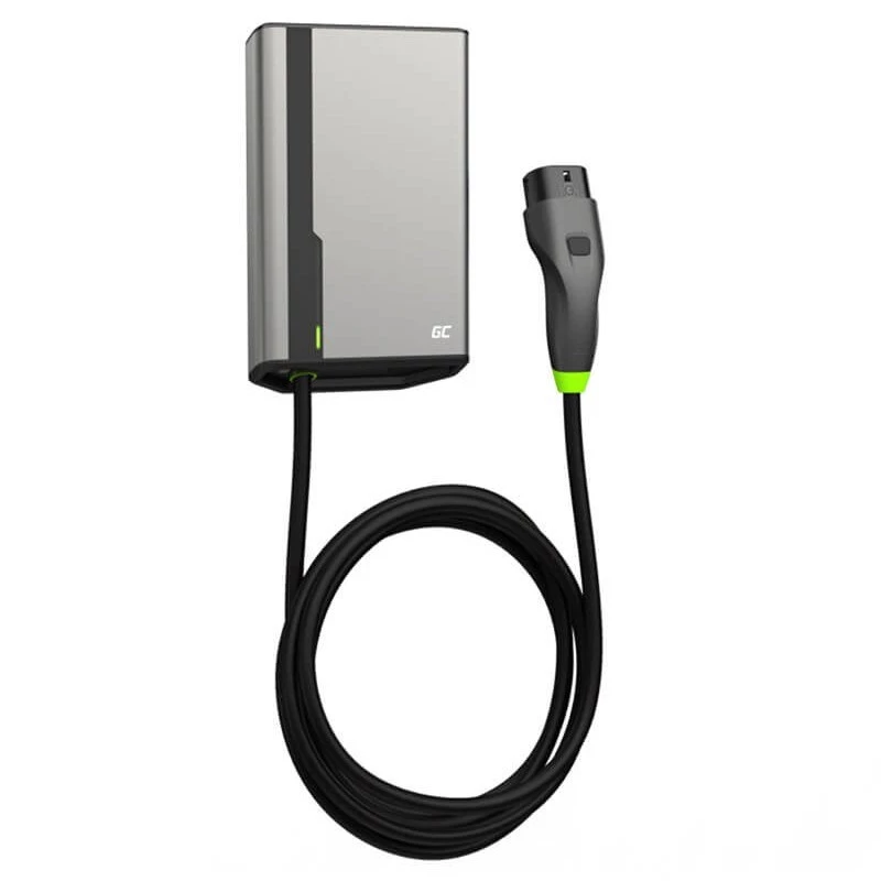 Green Cell GC EVGC021B2250 sieninis elektromobilio įkroviklis 3.6–22 kW 5 m NFC pilkas aliuminis