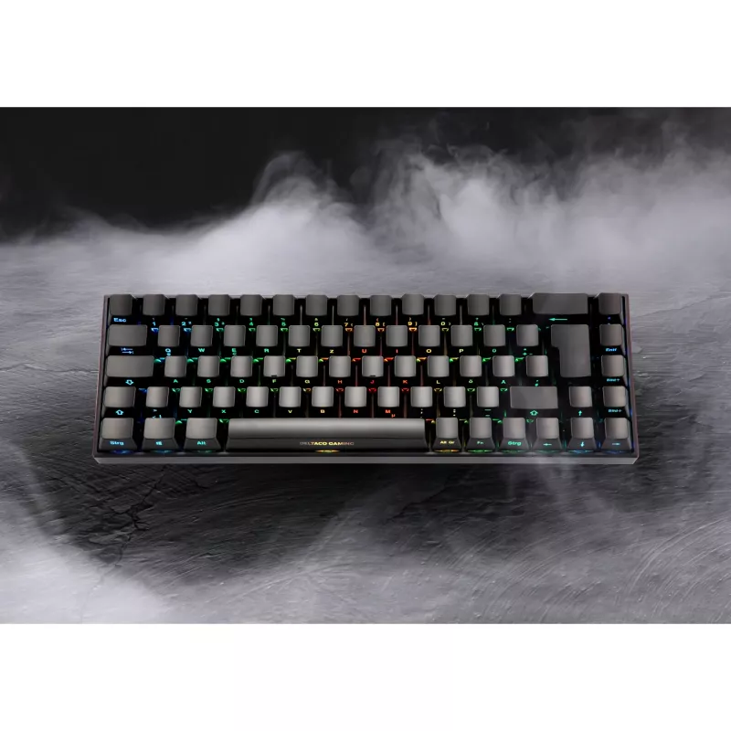 Deltaco GAM-100-DE - 65% - USB + Bluetooth - mechaniniai jungikliai - QWERTZ - RGB LED - juoda