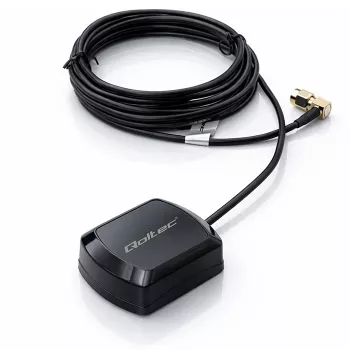 Išorinė GPS/GLONASS antena QOLTEC 28 dBi 50 W su SMA stačiu kampu