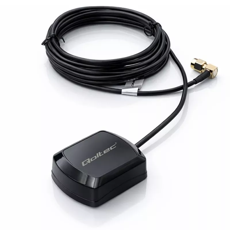 Išorinė GPS/GLONASS antena QOLTEC 28 dBi 50 W su SMA stačiu kampu