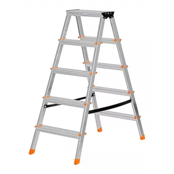 Krause Dopplo 120410 aliumininės dvipusės kopėčios, 2 x 5 pakopos