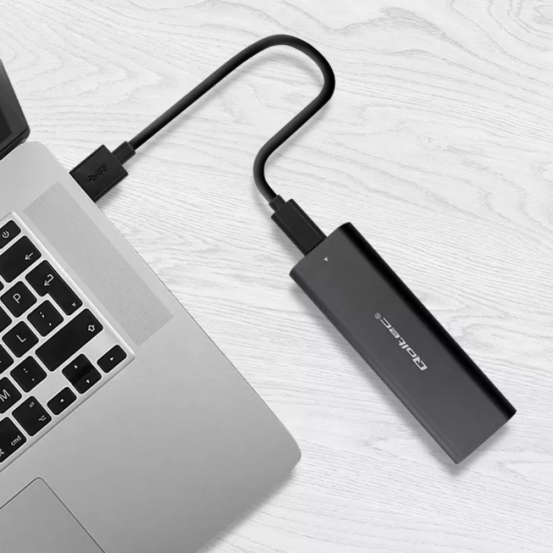Qoltec 50312 M.2 NVMe SSD dėžutė, USB Type-C, juodos spalvos