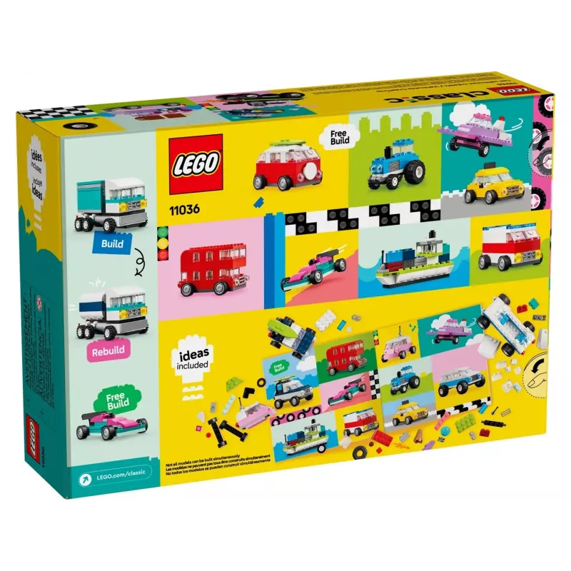 LEGO Classic Creative Vehicles Spalvingų automobilių rinkinys su policijos automobiliu ir 11023 žalia pagrindo plokštė 32x32