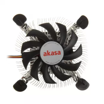 Akasa AK-CC7122BP01 žemo profilio procesoriaus aušintuvas iš aliuminio, LGA775/LGA1156/LGA1155, 75 mm