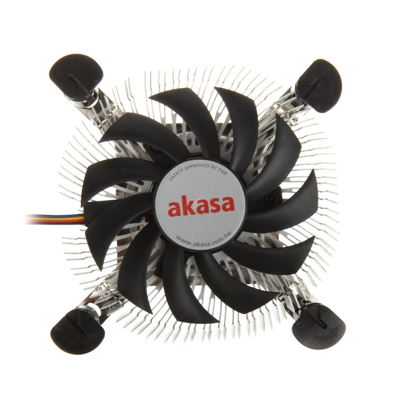Akasa AK-CC7122BP01 žemo profilio procesoriaus aušintuvas iš aliuminio, LGA775/LGA1156/LGA1155, 75 mm