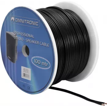 Garsiakalbio laidas Omnitronic 30300511, 2x2,5 mm², 100 m, juodas