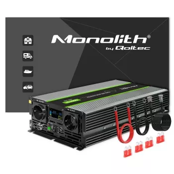 Qoltec 51923 Grynosios sinusinės bangos keitiklis Monolith | 3000W | 6000W | 24V į 230V | LCD