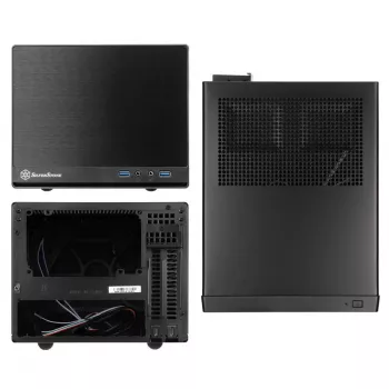 Korpusas SilverStone SUGO 13 – Mini-DTX – be maitinimo šaltinio (AT/PS/2) – juodas – USB/Garsas (SST-SG13B-Q)