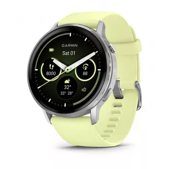 Garmin Venu 010-03014-02 išmanusis laikrodis / sportinis laikrodis 3,56 cm (1,4 inch) AMOLED 45 mm Skaitmeninis 454 x 454 pikseliai Liečiamas ekranas Sidabrinis Wi-Fi GPS (palydovas)