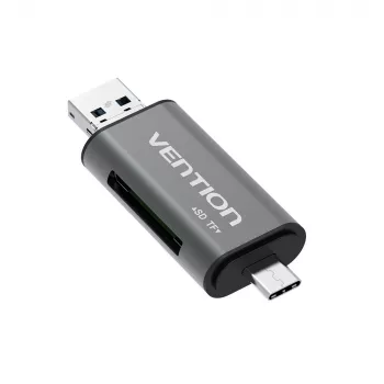 Vention USB 3.0 daugiafunkcis kortelių skaitytuvas pilkas metalinis