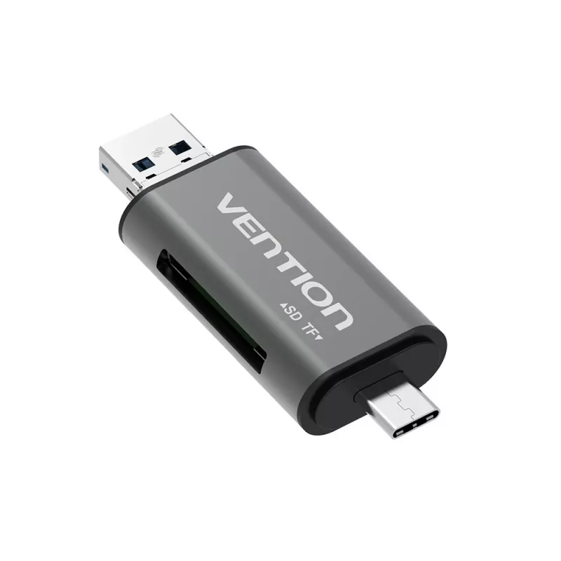 Vention USB 3.0 daugiafunkcis kortelių skaitytuvas pilkas metalinis