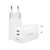 LogiLink PA0367 dvigubas USB-C sieninis įkroviklis 65 W, baltas