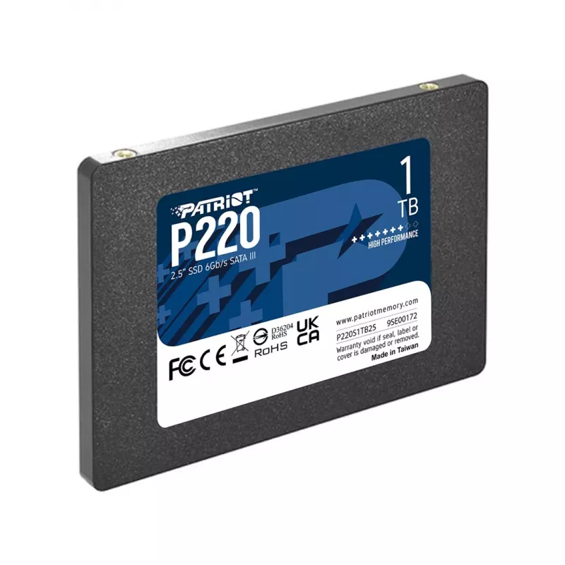 SSD Patriot P220 1 TB (2,5 colio, SATA III, 550/500 MB/s, 50k IOPS, 7 mm)