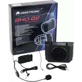 Diržinis stiprintuvas Omnitronic BHD-02 20W nešiojamas galios stiprintuvas portatyviai garsui