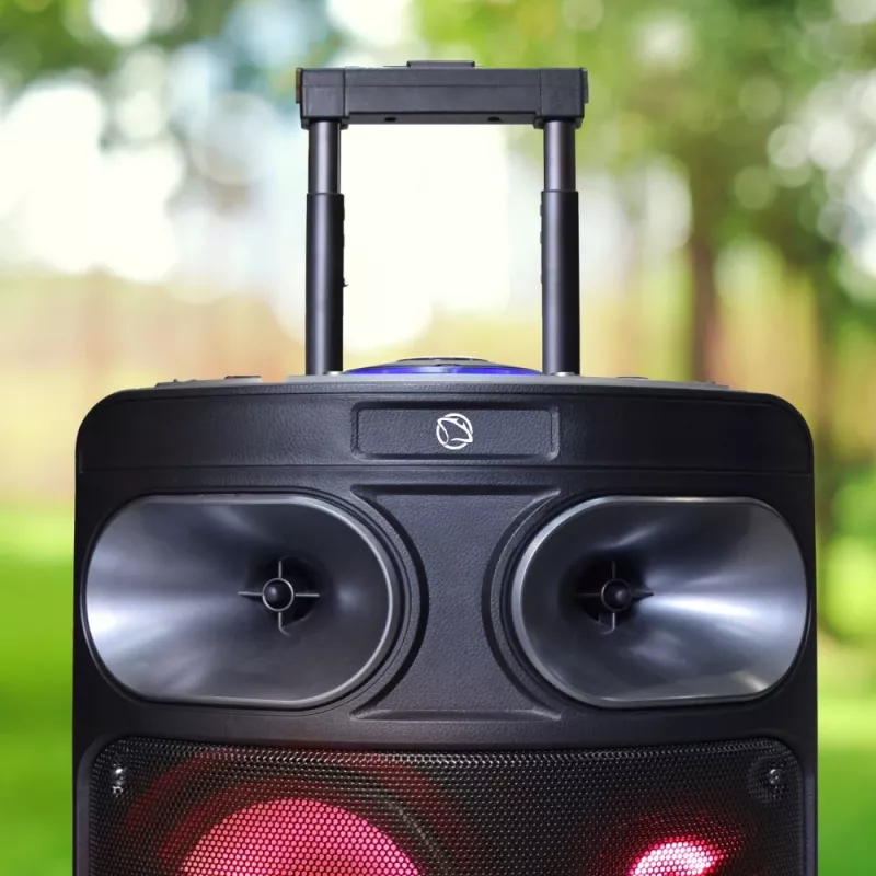 Nešiojamas Bluetooth karaoke garsiakalbis MANTA SPK0803B140 140W, su baterija, MIC/USB/microSD, FM, ekvalaizeriu, ratukais