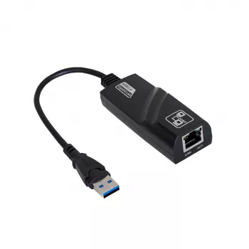 Akyga AK-AD-31 USB 3.0 – Gigabit Ethernet tinklo adapteris, RJ45, 15 cm laidas, juodas