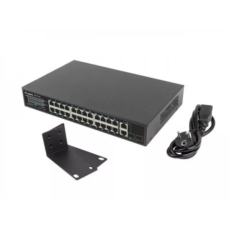 Lanberg Switch 24x 100MB PoE+ / 2x Combo Gigabit 19 colių 360W V2
