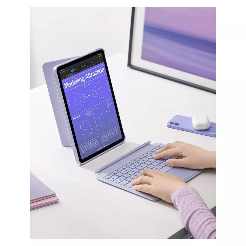inateck klaviatūra iPad 11 iPad Air 4/5Gen.Com. QWERTZ violetinė