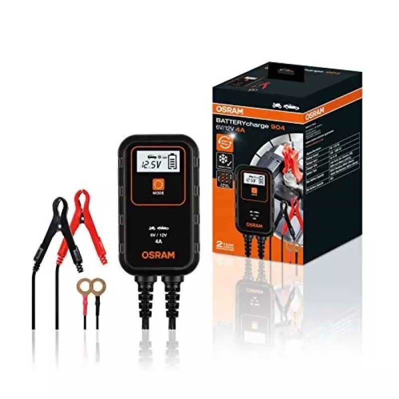 OSRAM BATTERYcharge 904 įkroviklis, 6/12 V, 4 A, AGM/Li-Ion/VRLA