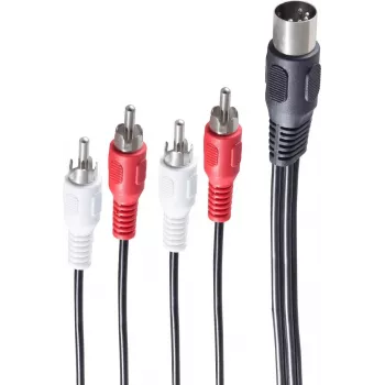 shiverpeaks BS10402 Audio laidas 1,5 m DIN (5 kontaktų) 4 x RCA juodas (BS10402)