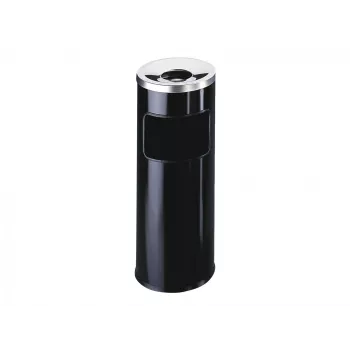 Šiukšliadėžė Durable 3332 Round Metal Black, 17 l su pelenine ir gesintuvu