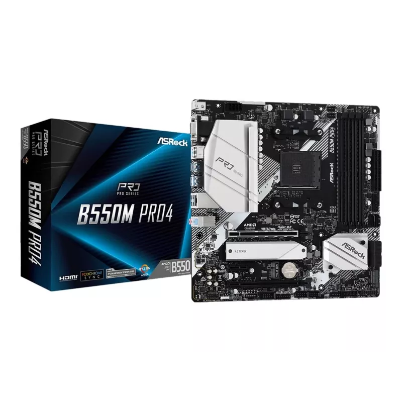 ASRock B550M Pro4 pagrindinė plokštė AM4 Micro-ATX
