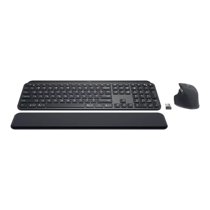Logitech MX Keys Combo verslui – belaidė klaviatūra ir pelė su foniniu apšvietimu, QWERTY GB, grafito spalvos