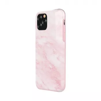 Dėklas Devia Marble serijos iPhone 11 Pro Max, rožinis, apsauginis kietas apvalkalas