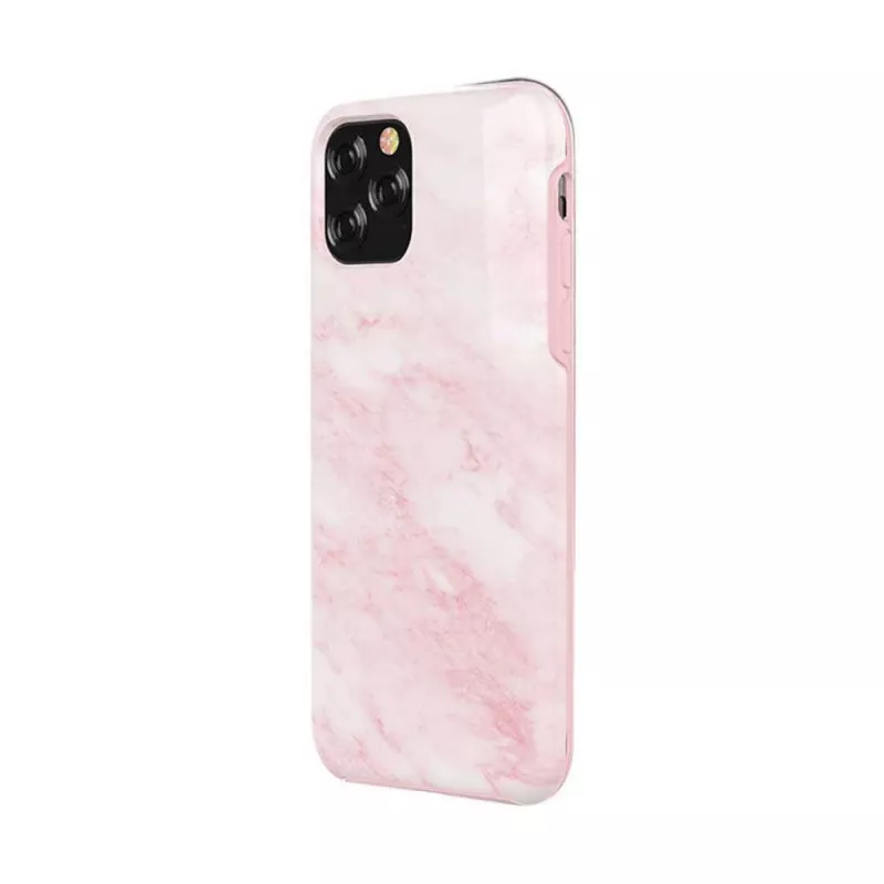 Dėklas Devia Marble serijos iPhone 11 Pro Max, rožinis, apsauginis kietas apvalkalas