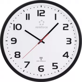 Renkforce RF-6826036 Sieninis laikrodis 320 mm x 45,5 mm Juodas (RF-6826036)