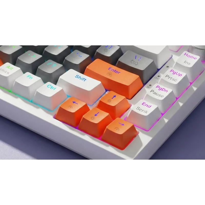 Gaming klaviatūra Savio ASTRAL WHITE JADE 3 COLOURS USB QWERTY US International