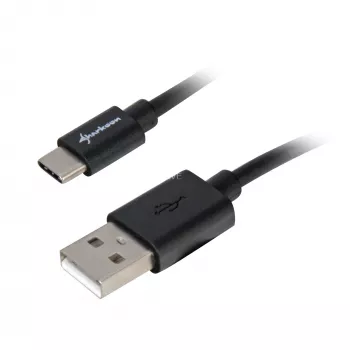 USB 2.0 A į USB-C laidas adapteris Sharkoon 0,5 m, juodas