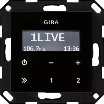 GIRA 228405 Radijo laikrodis skaitmeninis juodas (228405)