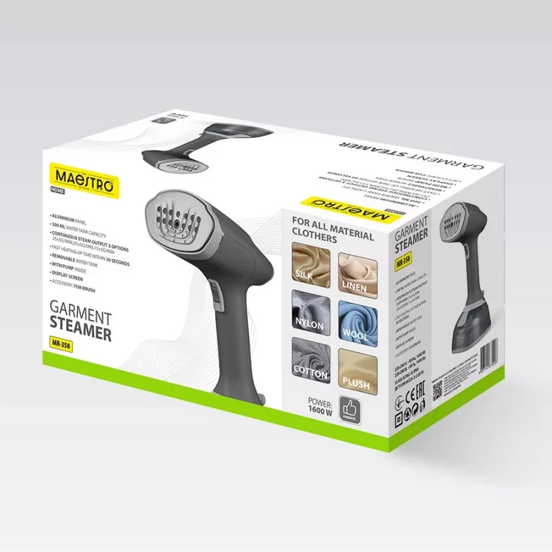 Garinis drabužių valiklis Maestro MR-358 1600W, nešiojamas vertikaliam garinimui