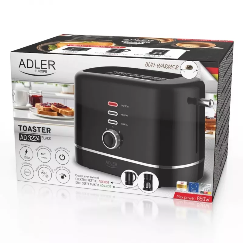 Adler AD 3224b Skrudintuvas su grotelėmis, 7 rudumo lygiai, juodas