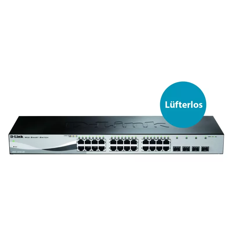 D-Link DGS-1210-28 valdomas L2/L2+ jungiklis 1U juodas
