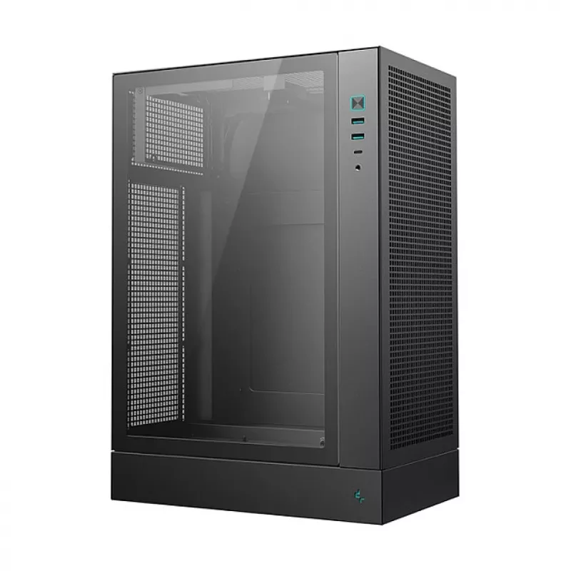 PC korpusas DeepCool CH170 PLUS Tower Black – mikro-ATX/mini-ITX, grūdintas stiklas, USB-C, viršuje montuojamas maitinimo šaltinis