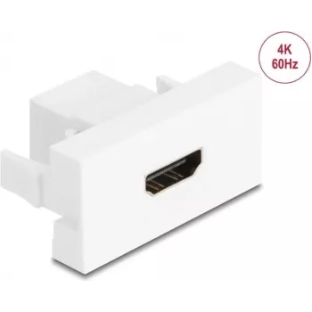Delock Easy 45 modulis, HDMI lizdas į HDMI lizdą, 4K 60 Hz, baltas