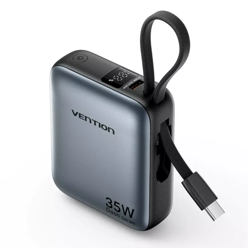 Power bank Vention FHEH0 LiPolimerinis 10000 mAh 35W USB-C Juodas