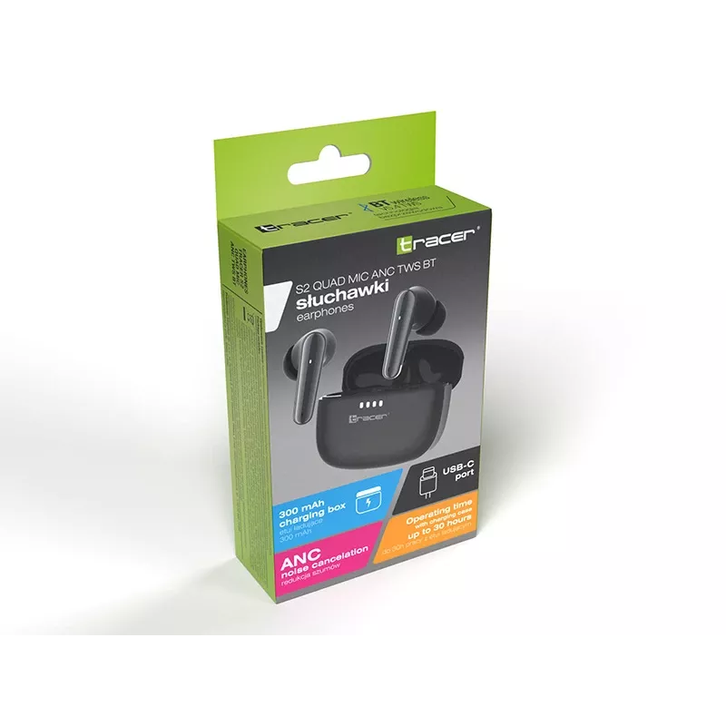 Tracer 47733 S2 Quad Mic ANC TWS BT ausinės
