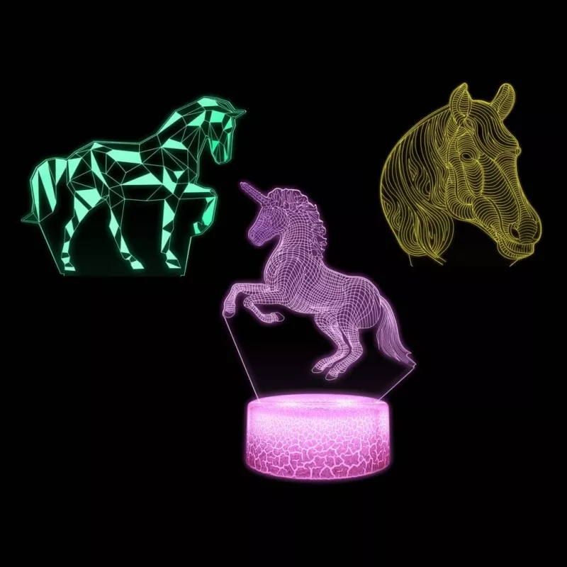 Manta SNL116RGB LED RGB 3D dekoratyvinė lempa su arkliais