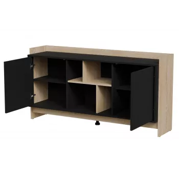 Cama PORTO 2D komoda 150x38x77 ąžuolas/juodas