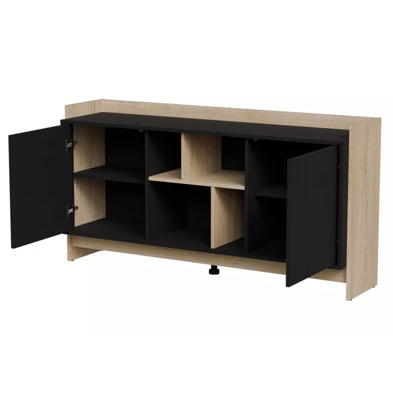 Cama PORTO 2D komoda 150x38x77 ąžuolas/juodas