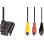 Vaizdo kabelio adapteris e+p VC 119 1,5 m SCART (21 kontaktų) 3 x RCA juodas