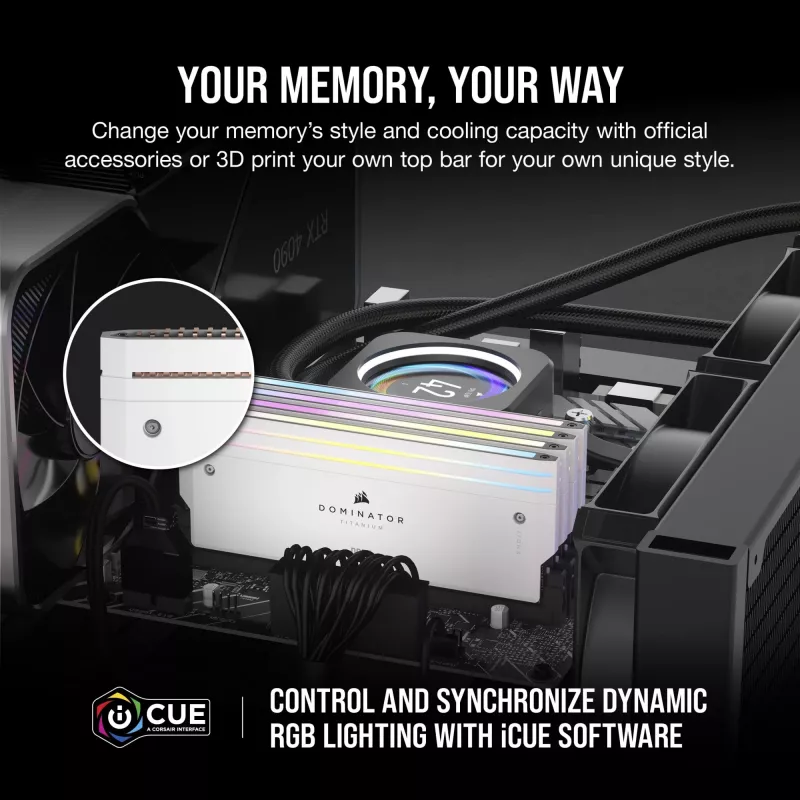 Corsair CMP64GX5M2B6000C30W atminties modulis baltas