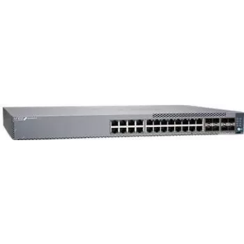 Jungiklis Juniper EX4100-F-24P, 24 prievadai 10/100/1000BaseT PoE+, 4x 10G SFP+ jungtys, 4x 10G SFP+ rietimo prievadai (optika įsigyjama atskirai), su standartine programine įranga, TAA atitikmuo